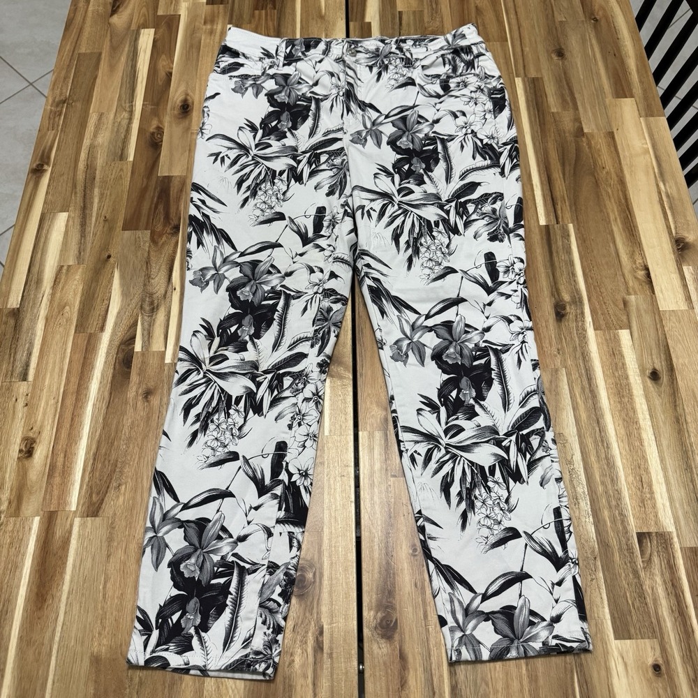 Tommy Bahama Pants Womens 12x28 White Tropical Boracay Beach High Rise Ankle